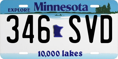 MN license plate 346SVD