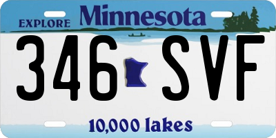 MN license plate 346SVF