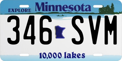 MN license plate 346SVM
