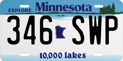 MN license plate 346SWP
