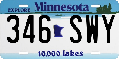 MN license plate 346SWY