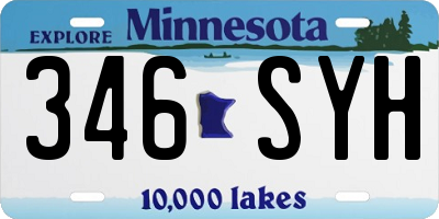 MN license plate 346SYH