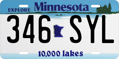 MN license plate 346SYL