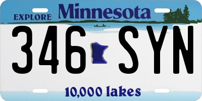 MN license plate 346SYN