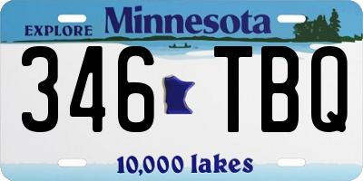 MN license plate 346TBQ