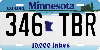MN license plate 346TBR