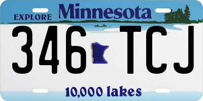 MN license plate 346TCJ