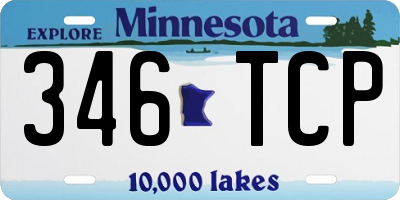 MN license plate 346TCP