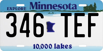 MN license plate 346TEF