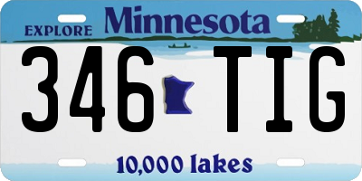 MN license plate 346TIG