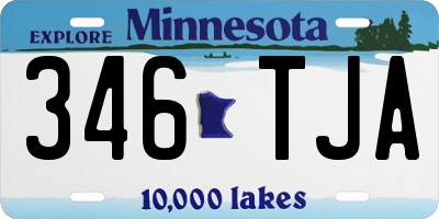MN license plate 346TJA