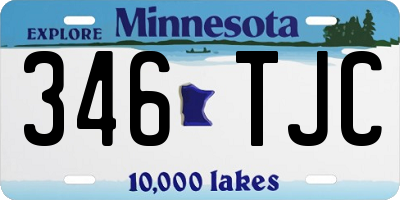 MN license plate 346TJC