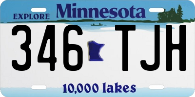 MN license plate 346TJH