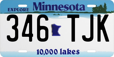 MN license plate 346TJK
