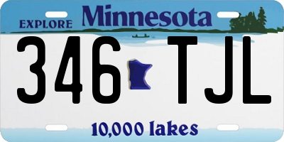 MN license plate 346TJL