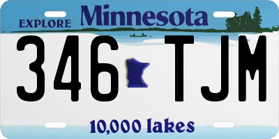 MN license plate 346TJM