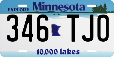 MN license plate 346TJO