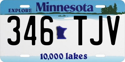 MN license plate 346TJV