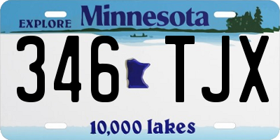 MN license plate 346TJX