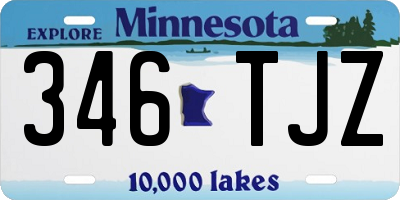 MN license plate 346TJZ