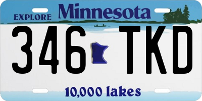 MN license plate 346TKD