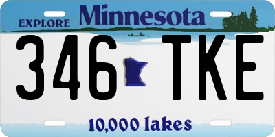 MN license plate 346TKE