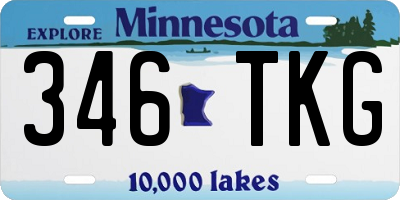 MN license plate 346TKG