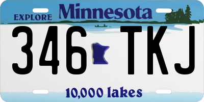 MN license plate 346TKJ