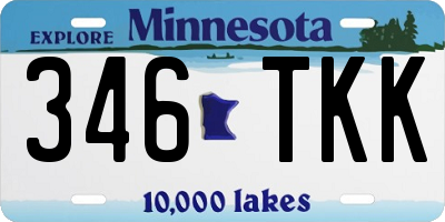 MN license plate 346TKK