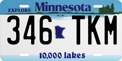 MN license plate 346TKM