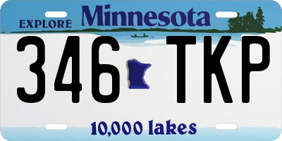 MN license plate 346TKP
