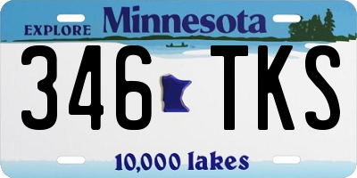 MN license plate 346TKS