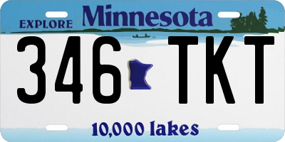 MN license plate 346TKT