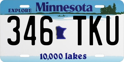 MN license plate 346TKU