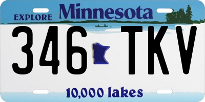 MN license plate 346TKV