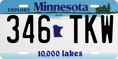 MN license plate 346TKW