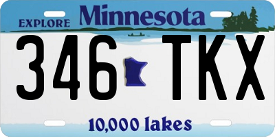 MN license plate 346TKX
