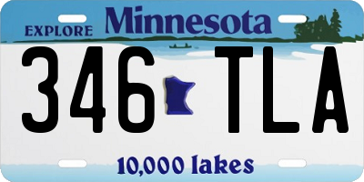 MN license plate 346TLA