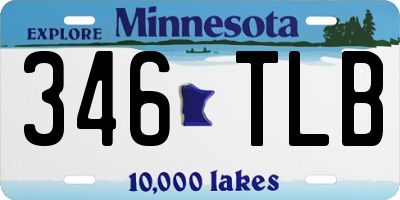 MN license plate 346TLB