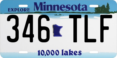 MN license plate 346TLF