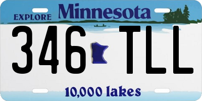 MN license plate 346TLL