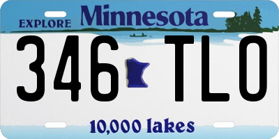MN license plate 346TLO