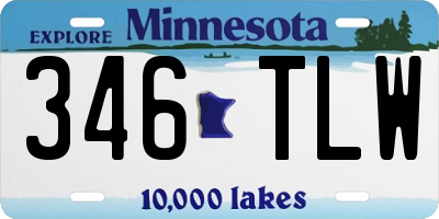MN license plate 346TLW