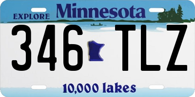 MN license plate 346TLZ