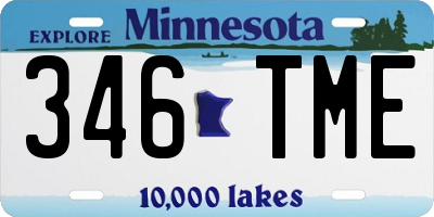 MN license plate 346TME