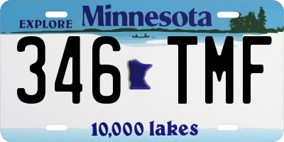 MN license plate 346TMF
