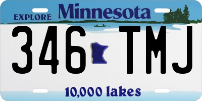 MN license plate 346TMJ