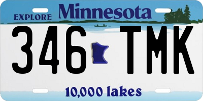 MN license plate 346TMK