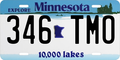 MN license plate 346TMO