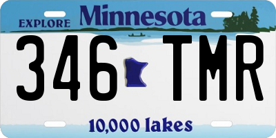 MN license plate 346TMR